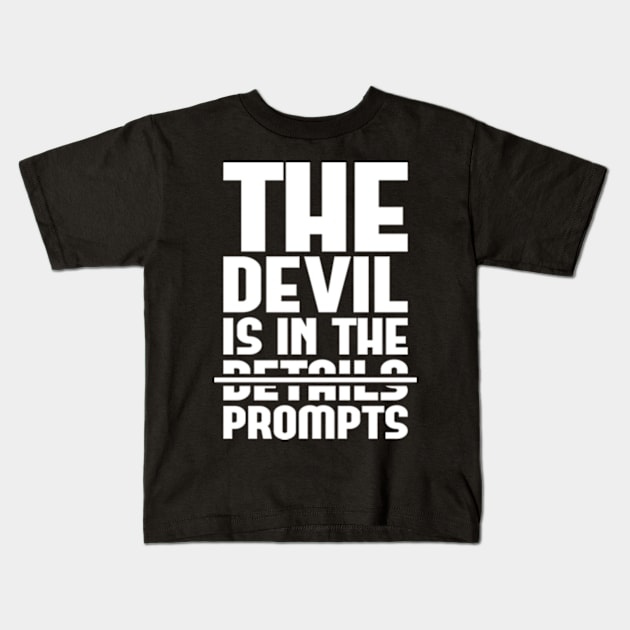 The Devil Is In The Prompts Kids T-Shirt by Worldengine